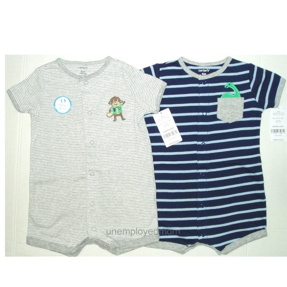 6m Monkey Dino Boys Summer Lot Rompers Creepers